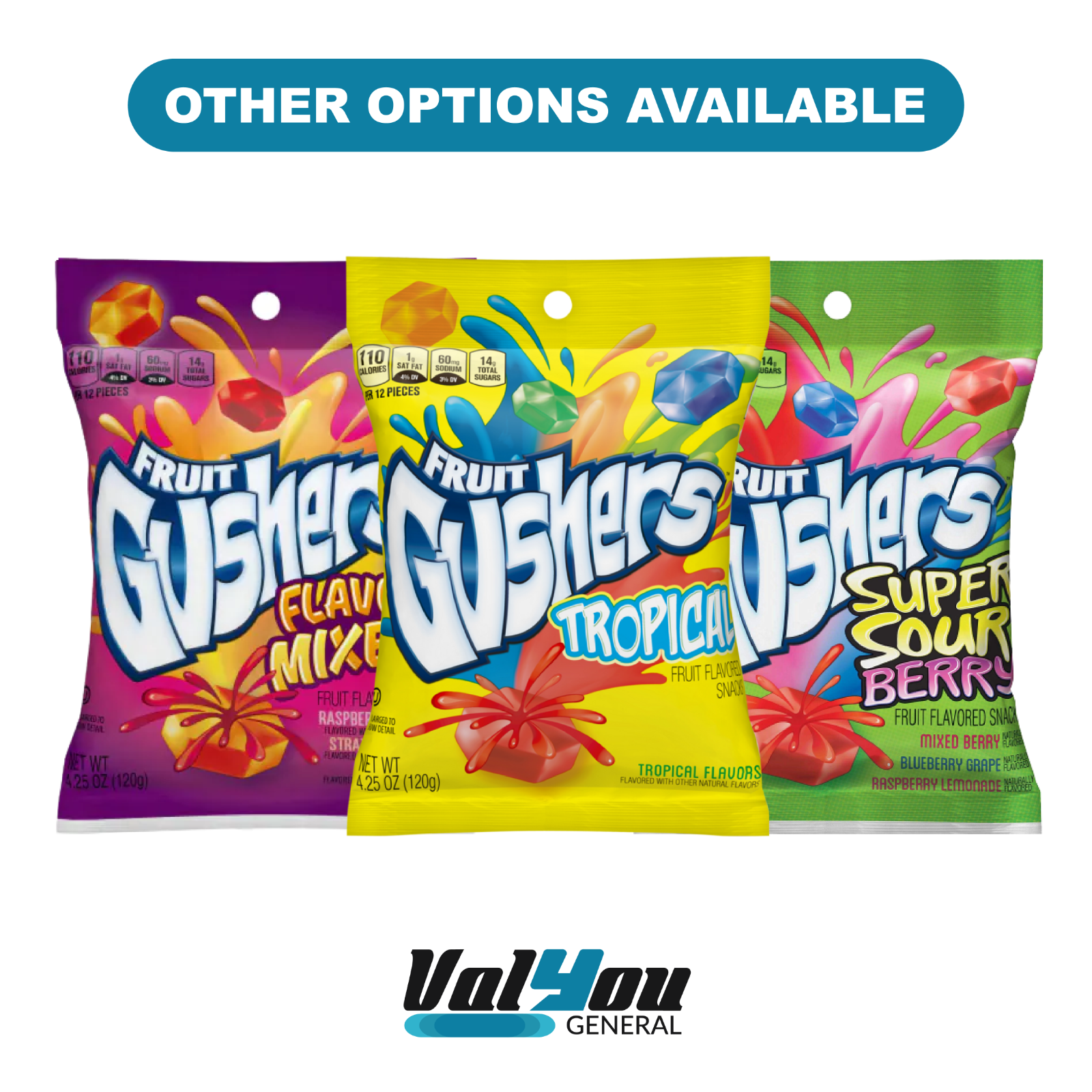 Full Box 8x Bags Gushers Tropical Flavors Fruit Snacks Candy 4.25oz
