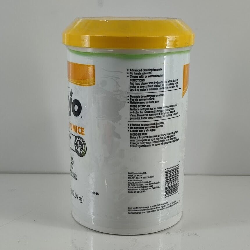 GOJO Hand Cleaner Soap Tub Lemon Pumice 4.5 Lb. Removes Oil Grease Tar