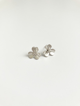 Clover Earrings in Silver with Cubic Zirconium  - $35.00