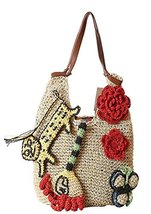 Bohemian Summer Beach Handbag Crochet Flower Straw Shoulder Bag
