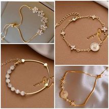 Dainty Bracelet Luxury Adjustable Bracelet Flower, Star, Pearls, Heart Bracelet - $19.97+