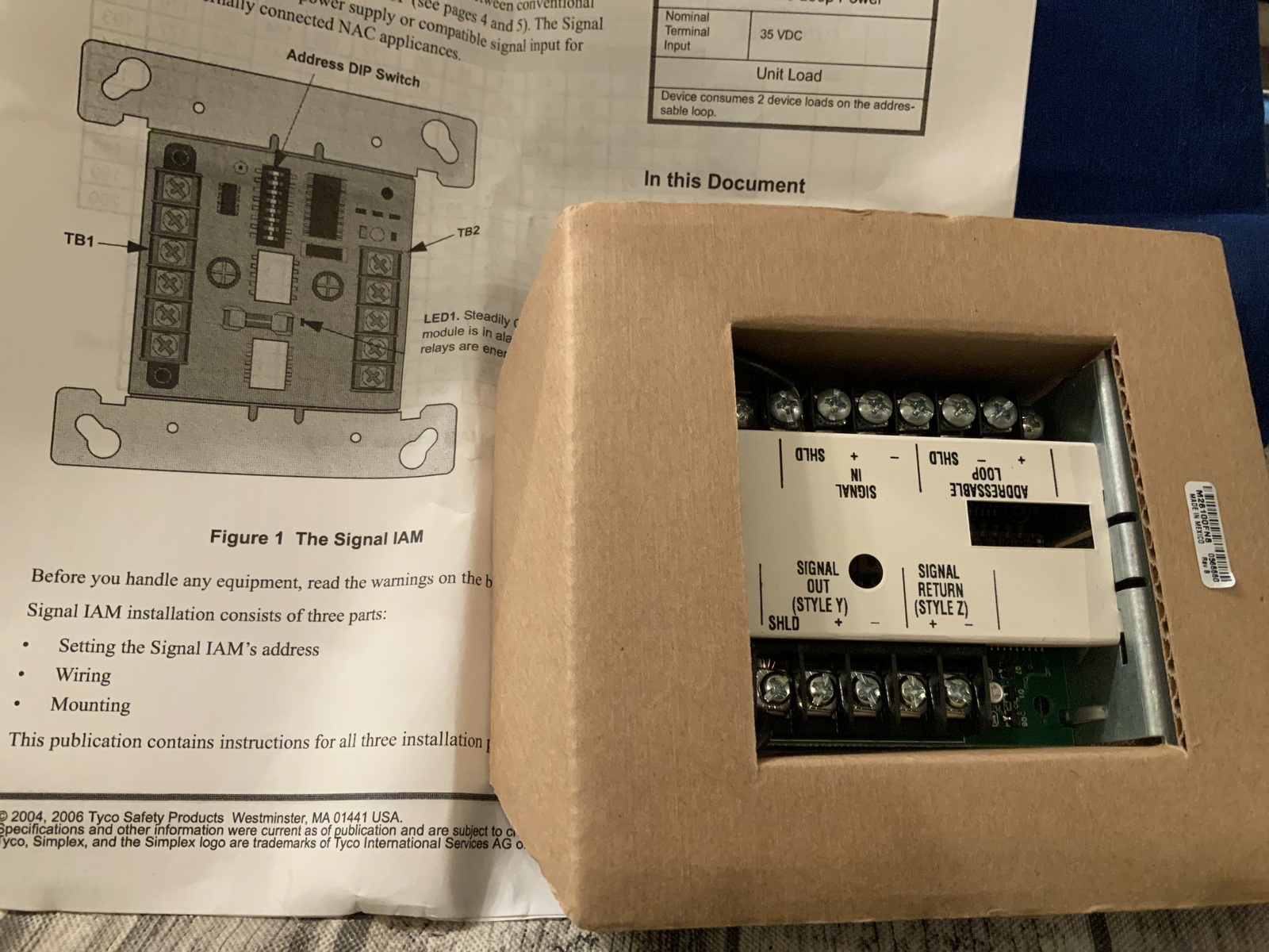 Simplex 40909007, part no. 0743357, ADDRESSABLE SIGNAL ZAM, date code