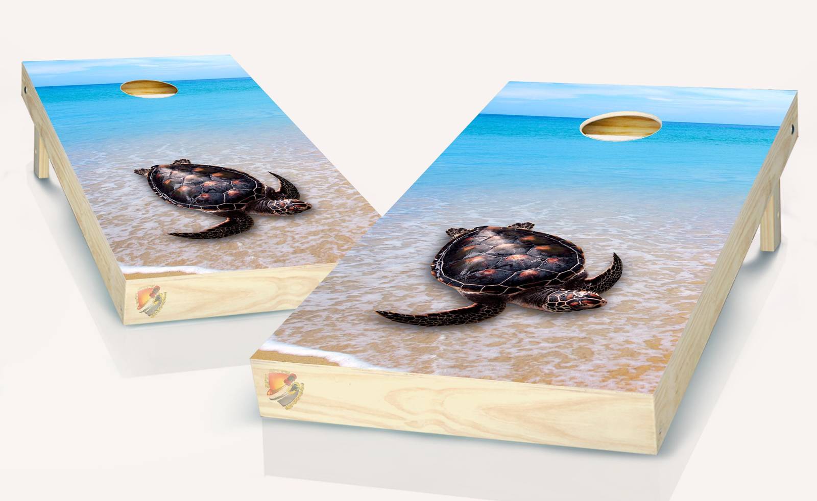 Sea Turtle Ocean Cornhole Board Vinyl Wrap Laminated Sticker Set Decal ...