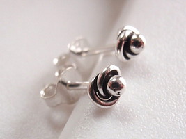 Enfolded Dot Ball Stud Earrings 925 Sterling Silver Corona Sun Jewelry - $7.64