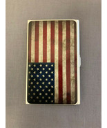 Business Card Holder Light Weight Anodized Aluminum American Flag - $12.95