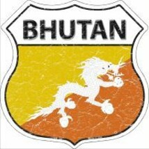 Bhutan Flag Highway Shield Novelty Metal Magnet HSM-190 - $14.95