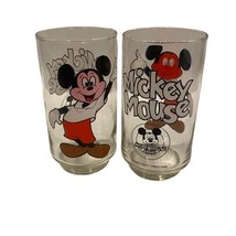 Vtg 1980s Disney Mickey Mouse Club Juice Glasses Clear Drinking Glass 12oz - $29.70