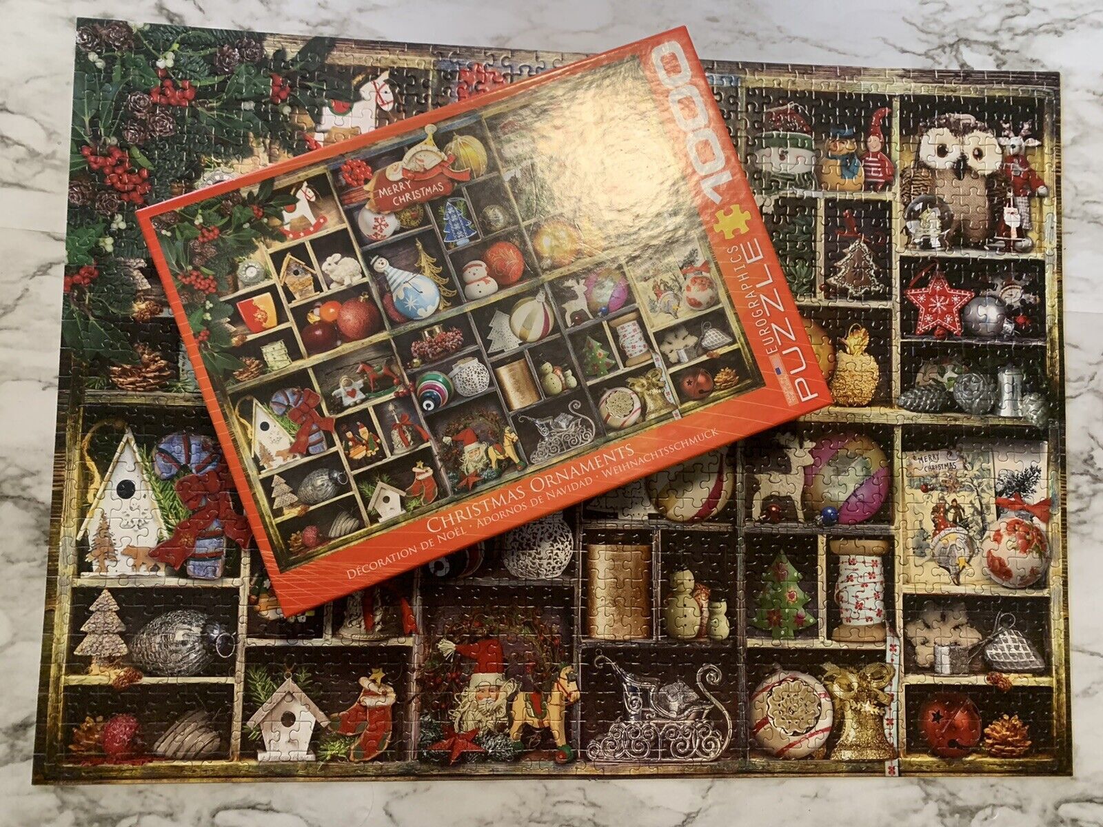 Primary image for Eurographics Jigsaw Puzzle 1000 Pieces CHRISTMAS ORNAMENTS Complete