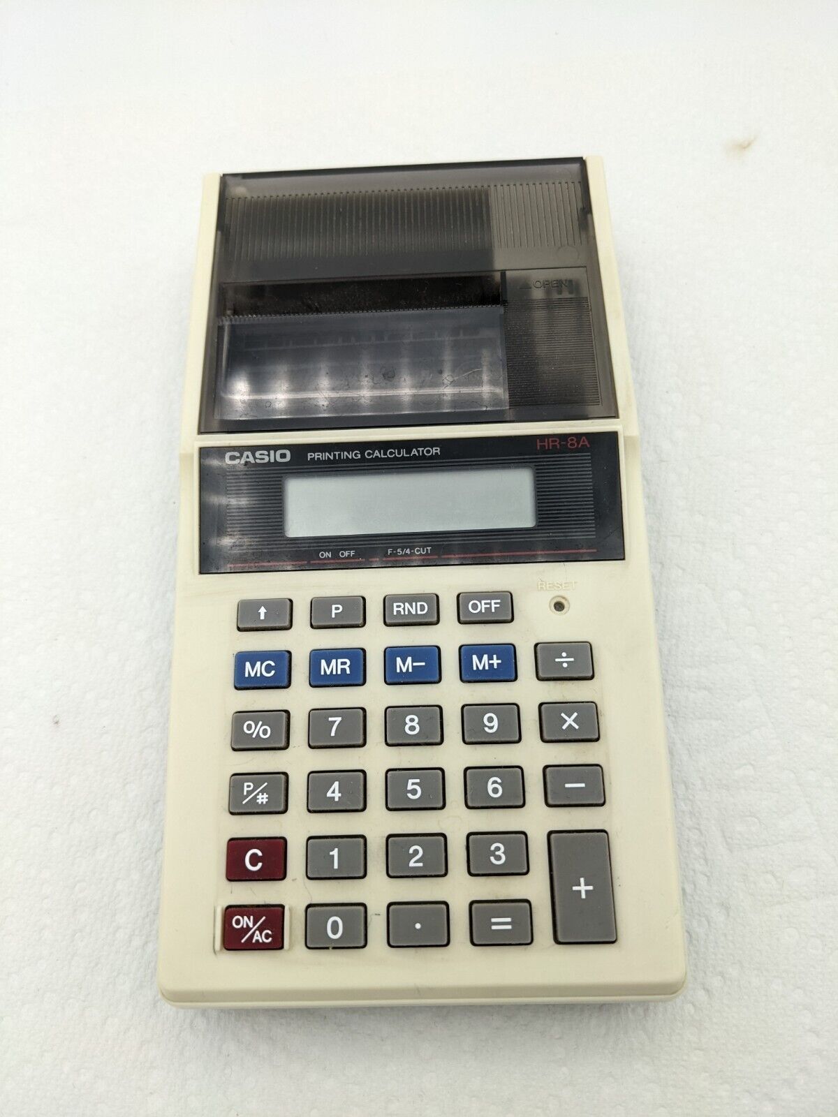 Vintage CASIO Printing Calculator HR8A 10 Digit Display Does NOT PRINT