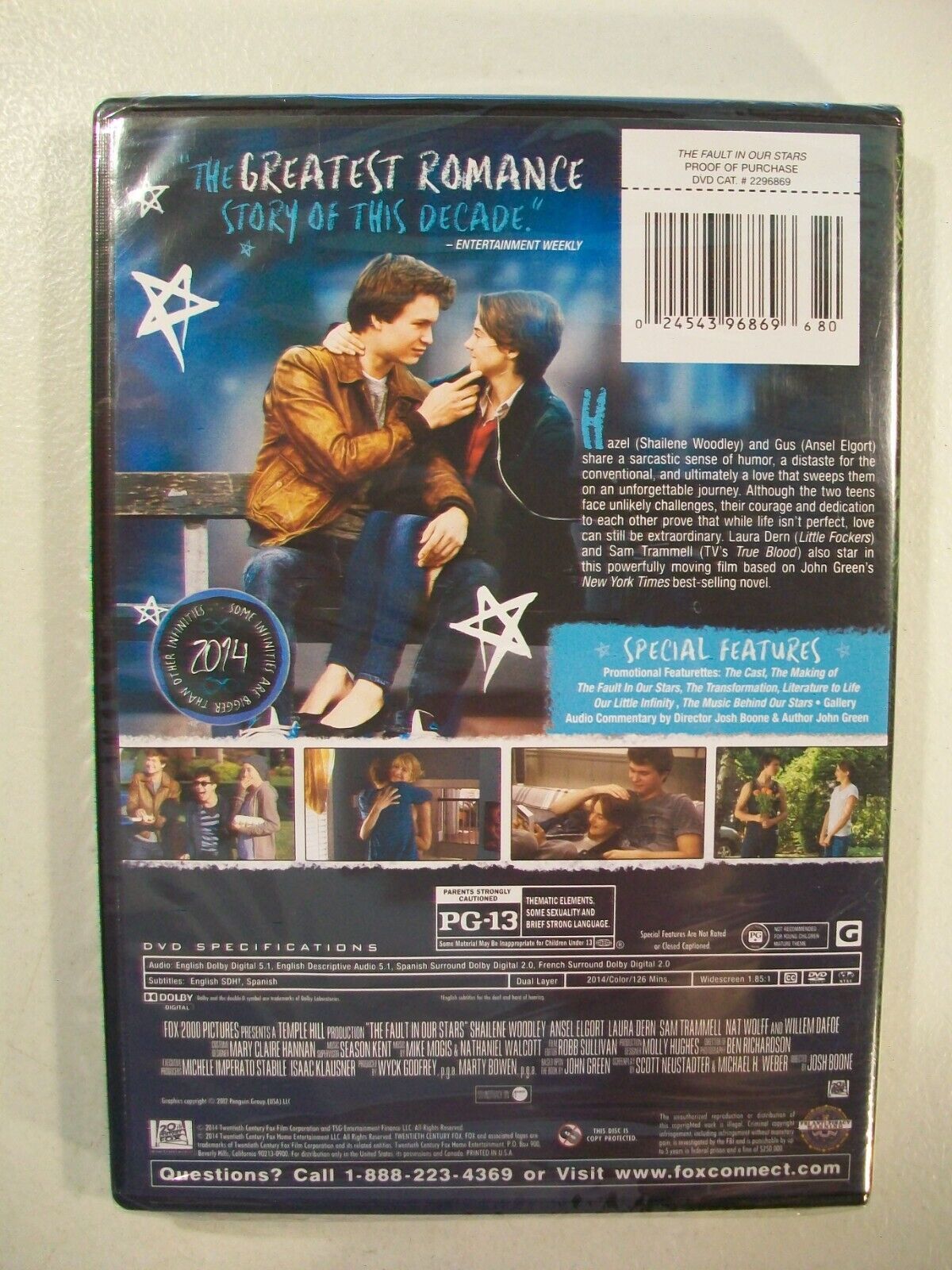 New The Fault In Our Stars Dvd, Shailene Woodley, Ansel Elgort - Dvds 