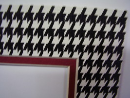 Picture Frame Double Mat 11x14 for 8x10 photo Houndstooth Black White Hot  Pink