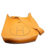 Authentic! Hermes Evelyne Natural Tan Clemence Leather GM Handbag Purse - $2,992.50