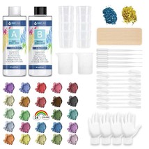 18oz/532ml Crystal Clear Epoxy Resin Kit Casting and Coating for Art,  Jewelry, DIY, Craft by 1:1 Ratio with Silicone Measuring Cups, Stir Sticks,  Gloves