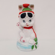 Critter Bell White Rabbit Winter Bisque Porcelain Jasco R.O.C. 1980 Christmas  - $17.89