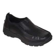 Lands End Men Size 11.5, All Weather Shoes Leather Moccasin Loafers, Black - $37.50