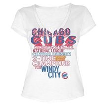 MLB  Woman&#39;s Chicago Cubs WORD White Tee with  City Words L - $18.99