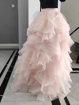 BLUSH PINK Ruffle Tulle Maxi Skirt Outfit Layered Tulle Skirt Bridal Tulle Skirt image 6