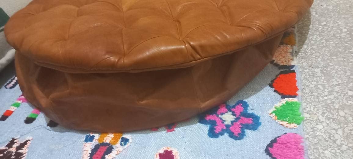button tufted ottoman , Round , unstuffed Pouf , ottoman tray