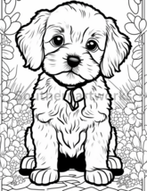 5 Coloring Pages of Cute Puppies . for all ages,Highly detailed, Ar2:3  - $1.99
