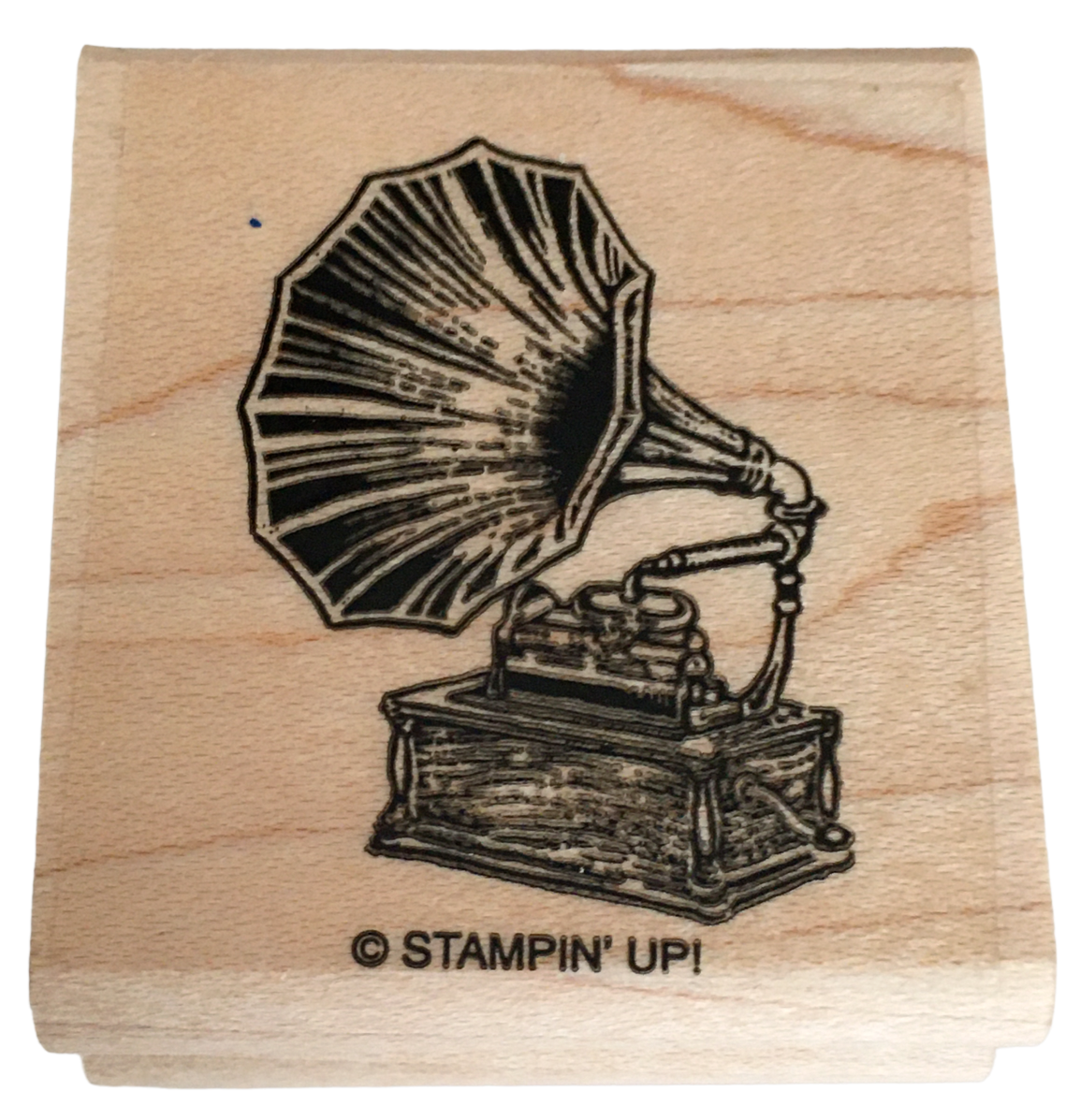 Stampin Up Wood Rubber Stamp Victrola Record Player Historical Music