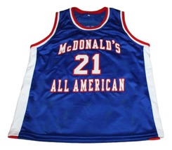 Kevin Garnett #21 McDonalds All American New Men Basketball Jersey Blue Any Size image 4