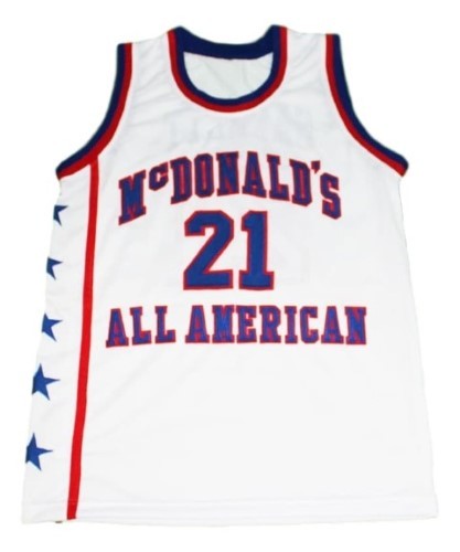 Kevin garnett  21 mcdonalds all american basketball jersey white   1