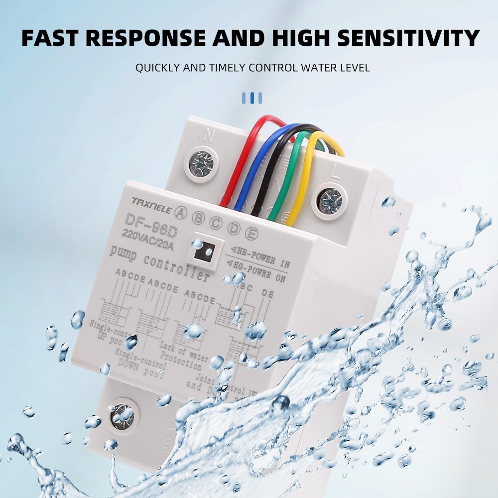 DF96D Automatic Water Level Controller Switch 20A 220V Water tank Liquid Level Tools