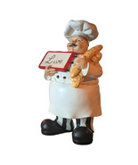 Vintage Country Happy French Chef Resin Figurine Home Cafe Sign Live Bre... - $12.19
