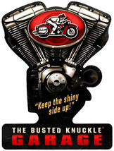 Busted Knuckle Garage V-Twin Metal Sign Metal Sign Plasma Cut - $45.00