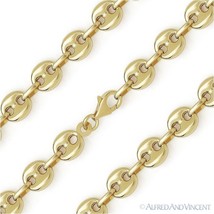 8mm Puff Mariner Gucci Link 925 Sterling Silver 14k Y Gold-Plated Chain Bracelet - $77.99