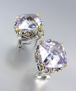 Designer Style Silver Gold Balinese Filigree Lavender Quartz CZ Crystal ... - $26.99