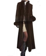 Marvin Richards women&#39;s winter fox fur tuxedo 100% LambsWool long coat s... - $494.99