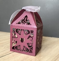 100pcs Pearl Burgundy Red Lase Cut Wedding Favor Boxes with Ribbon,customized - $34.00