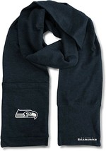 Seattle Seahawks NFL Unisex Jimmy Bean 4-in-1 Beanie Scarf 82 x 8" Blue - $29.69