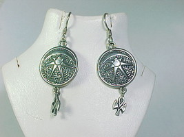 MOON STAR ANGEL Dangle EARRINGS in Sterling - Artisan signed - 1 7/8 inc... - $48.00