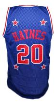 Mark Haynes #20 Harlem Magicians Basketball Jersey Sewn Blue Any Size image 2