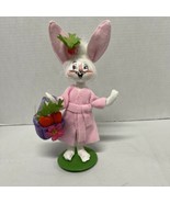Holding A Purple Annale -Easter Rabbit  Girl Bunny Basket With Carrots 9... - $26.90