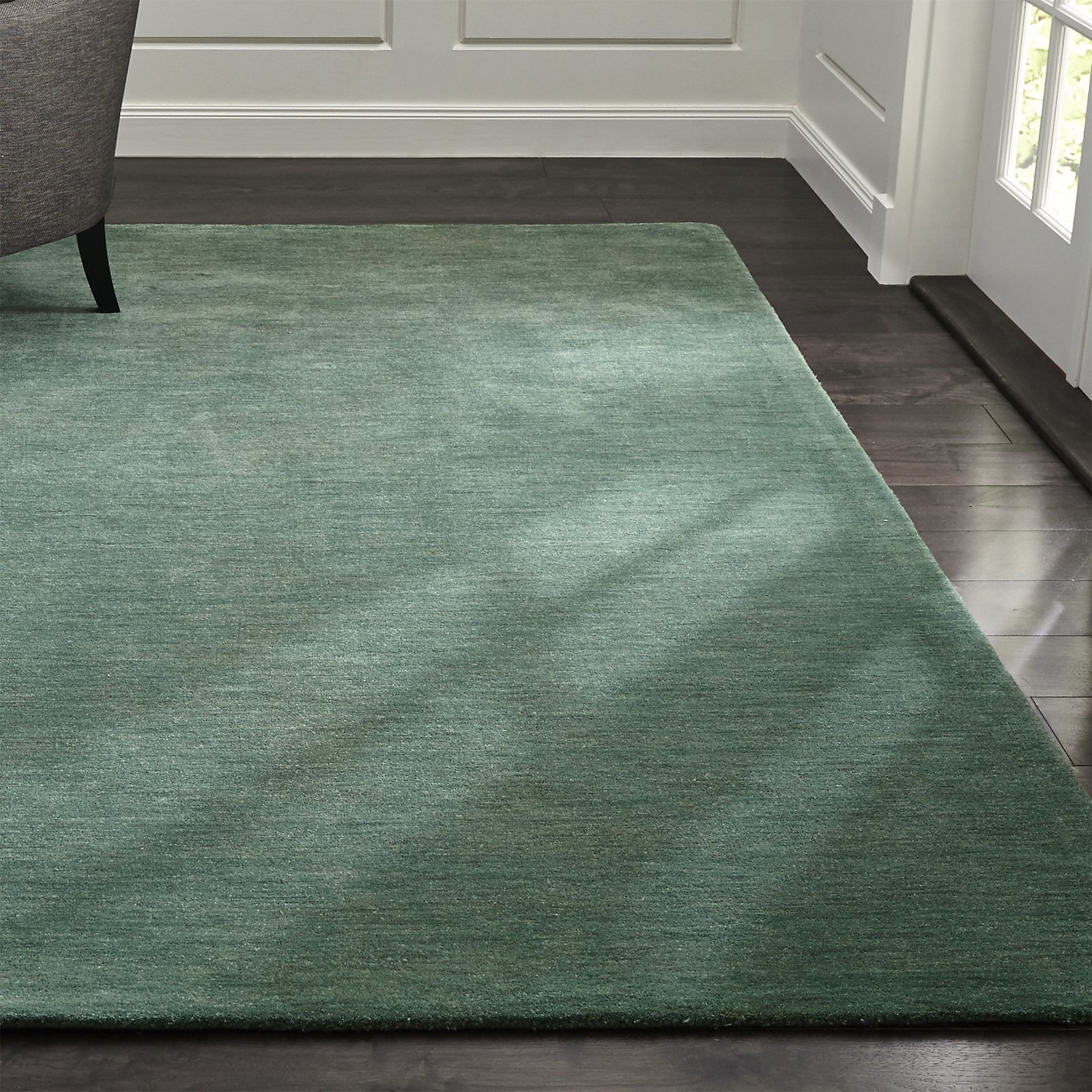 Primary image for Area Rugs 6' x 9' Baxter Jade Green Hand Tufted Crate & Barrel Woolen Carpet