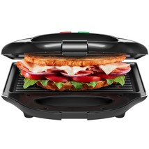 2200W Commercial Panini Maker Sandwich Press Grill Electric Sandwich Maker  Non Stick Surface Kitchen Equipment for Making Hamburgers Steaks Bacons