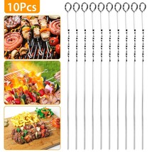 10xBBQ Stainless Steel Shish Kabob Skewers for Barbecue Stick Grilling 1... - $24.99