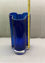 Disney Parks Mickey Mouse Hand Made Blown Glass Blue Vase NEW image 4