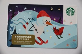 Starbucks Gift Card 2019 Skiing Snowman Christmas USA Empty Collectible New - $4.99