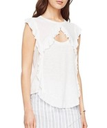 NEW BCBG MAXAZRIA WHITE LINEN TOP  BLOUSE SIZE M $88 - $44.99
