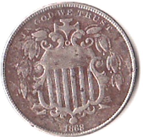 1868 United States Shield Nickel - FINE - $34.29