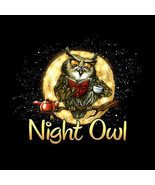 Night Owl T-shirt S Small Black Unisex NWT Humor Insomnia Wise Fun Cotton - $22.22