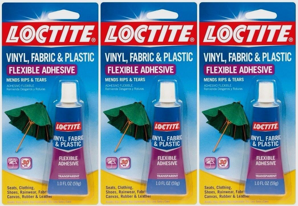 3 1oz LOCTITE Vinyl Fabric Plastic Flexible Clear Adhesive Leather