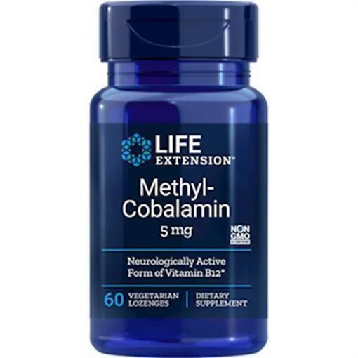 NEW Life Extension Methylcobalamin Vitamin B12 Non-GMO 5mg 60Vegetarian Lozenges - $47.74