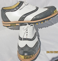 New Men Venice Classic Leather Gold Toe Golf Shoes By Vecci - $325.00