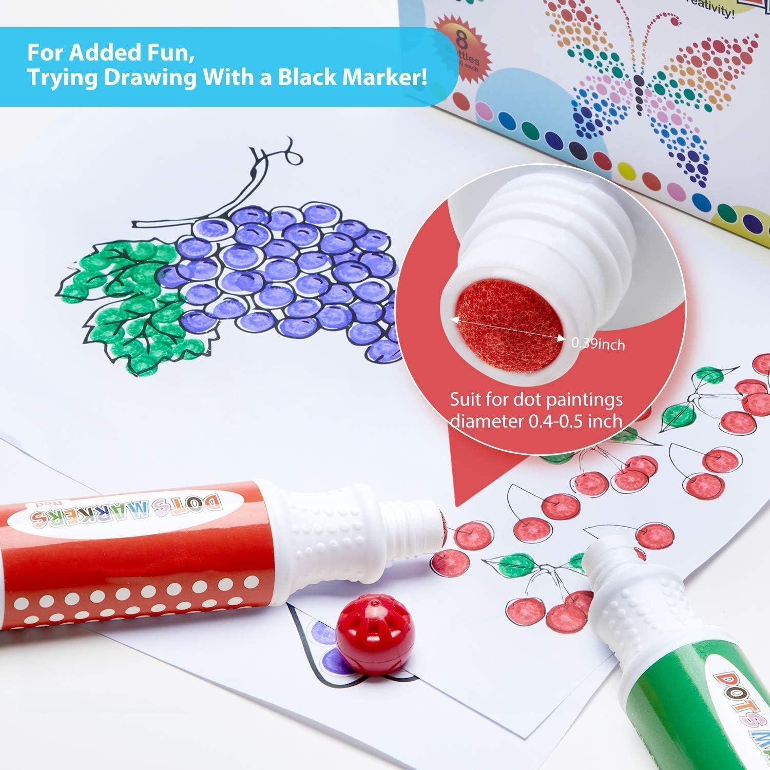6 Colors Bingo Daubers,Washable Dot Markers, Bingo Markers,Water-Based Dot  Art Markers
