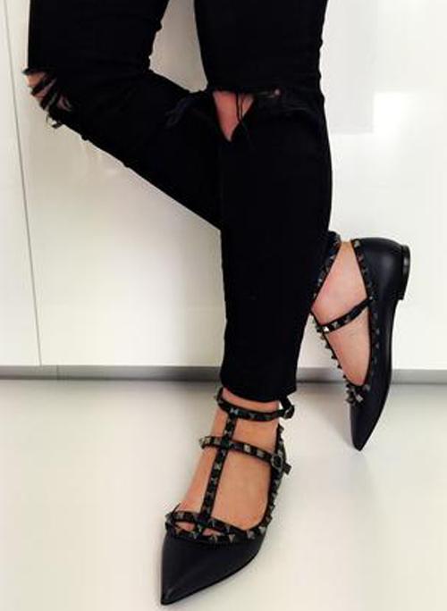 fl5 Celebrity Style Ankle T-strap Studded and 50 similar items